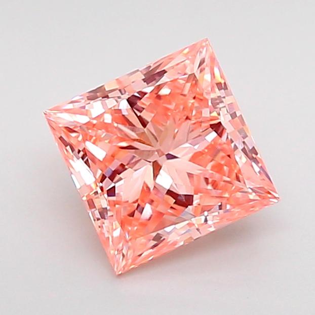 1.59 Ct. Fancy Intense Orangy Pink Princess Lab Grown Diamond