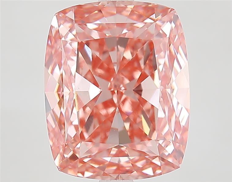 5.02 Ct. Fancy Vivid  Pink Cushion Lab Grown Diamond