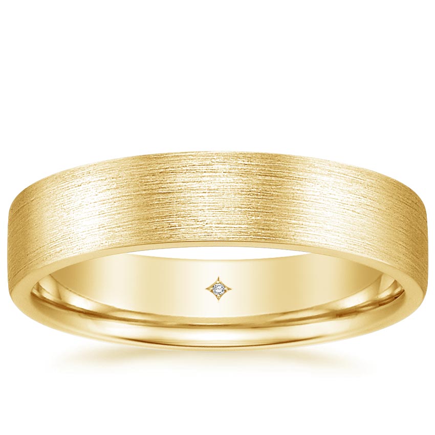 Yellow Gold Hidden Diamond Men's Ring 