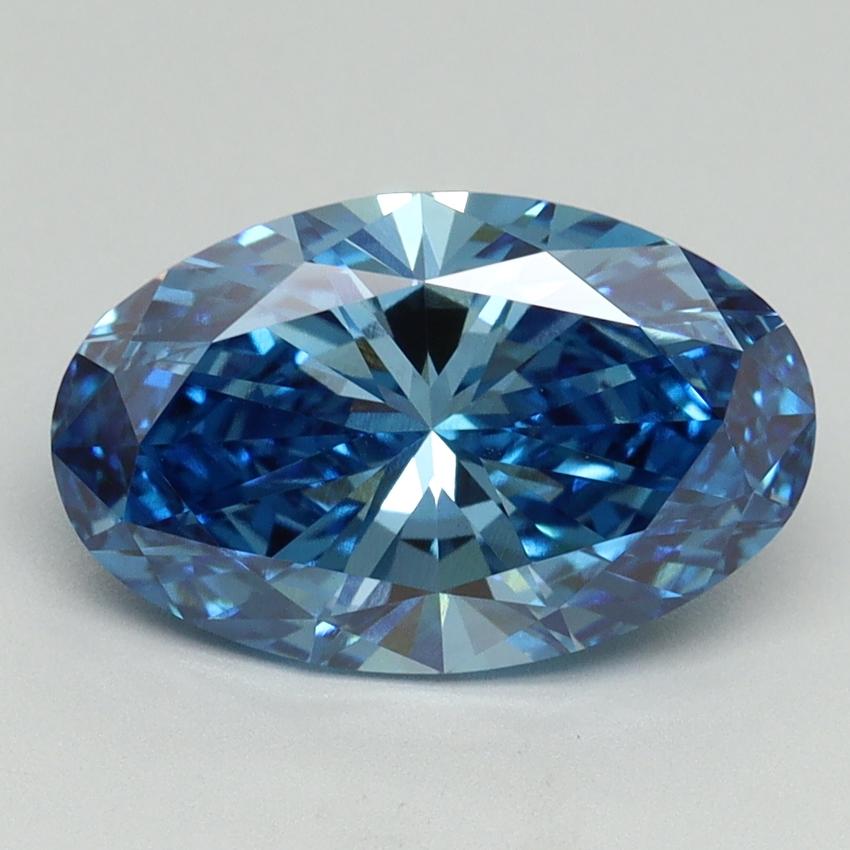 3.10 Ct. Fancy Vivid Blue Oval Lab Grown Diamond