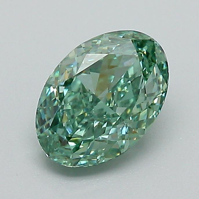 1.08 Ct. Fancy Vivid Green Oval Lab Grown Diamond
