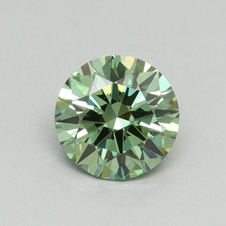0.73 Ct. Fancy Vivid Green Round Lab Grown Diamond