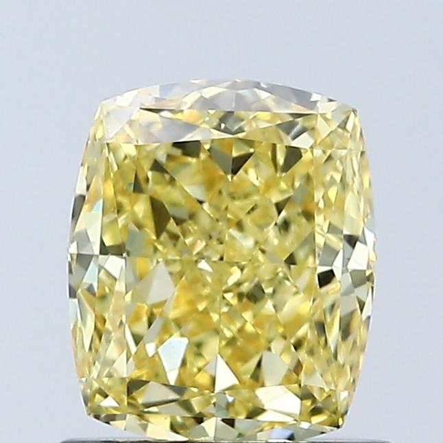 1.04 Ct. Fancy Vivid Yellow Cushion Lab Grown Diamond