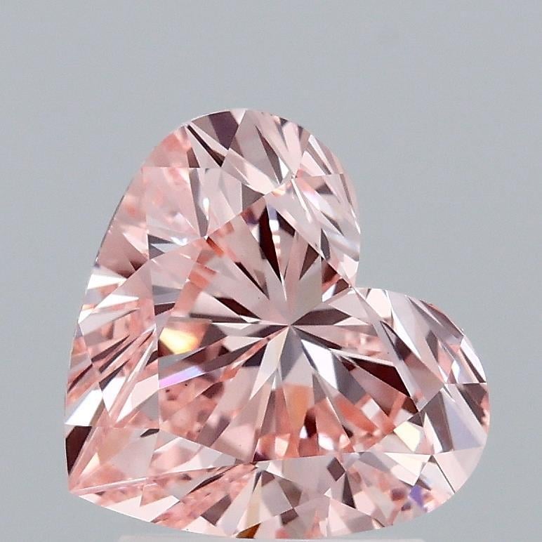 2.15 Ct. Fancy Intense Pink Heart Lab Grown Diamond