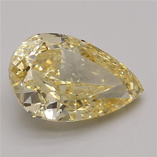 3.07 Ct. Fancy Vivid Yellow Pear Lab Grown Diamond