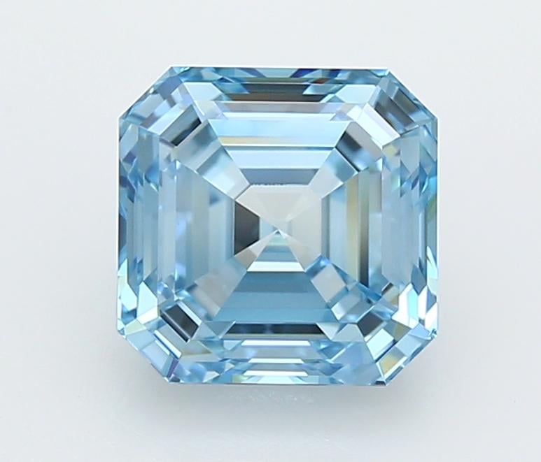 2.81 Ct. Fancy Vivid  Blue Asscher Lab Grown Diamond