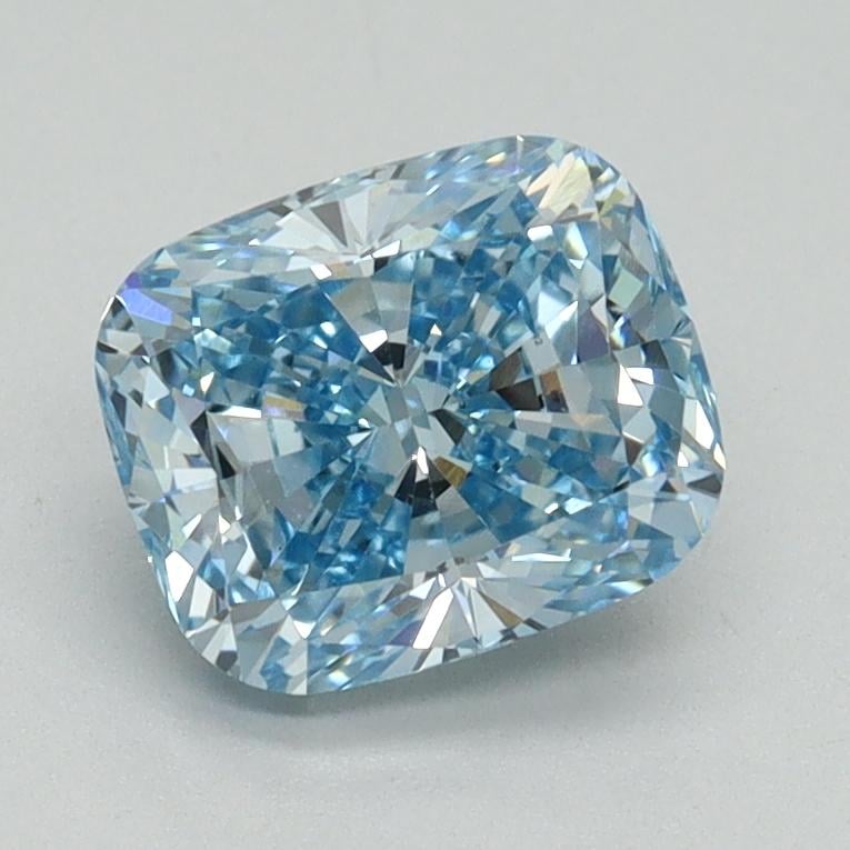 1.51 Ct. Fancy Vivid Blue Cushion Lab Grown Diamond