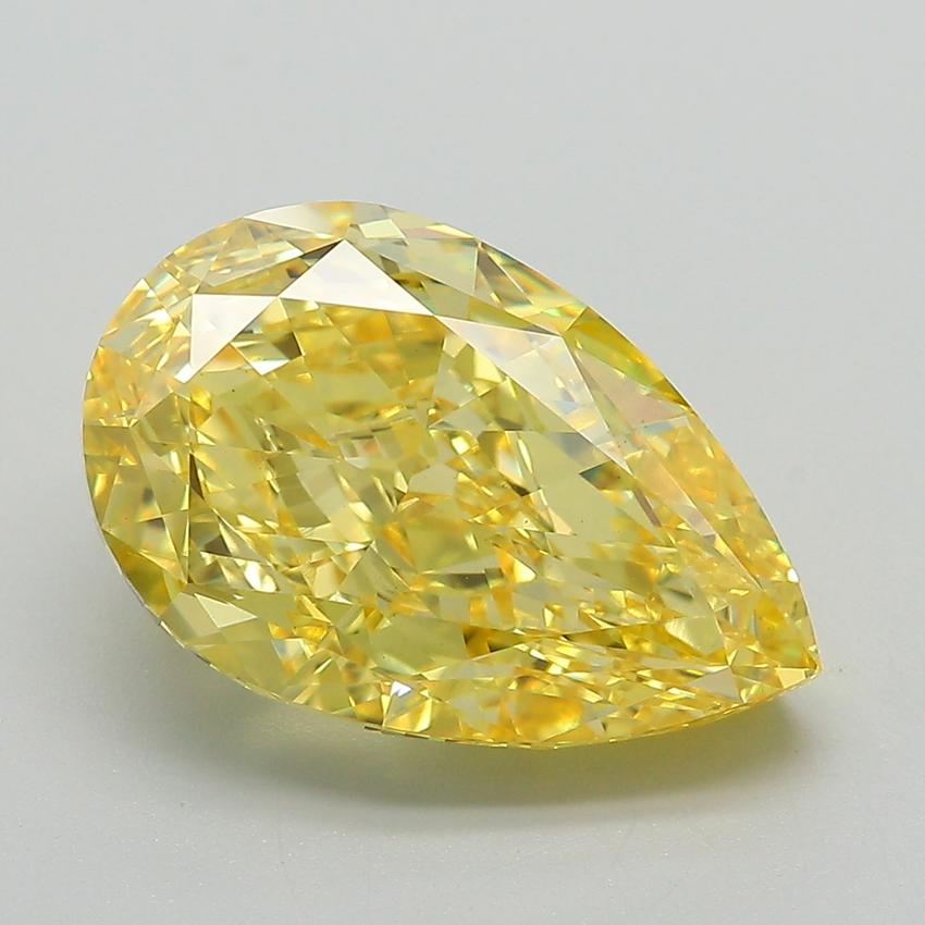 6.19 Ct. Fancy Vivid Yellow Pear Lab Grown Diamond