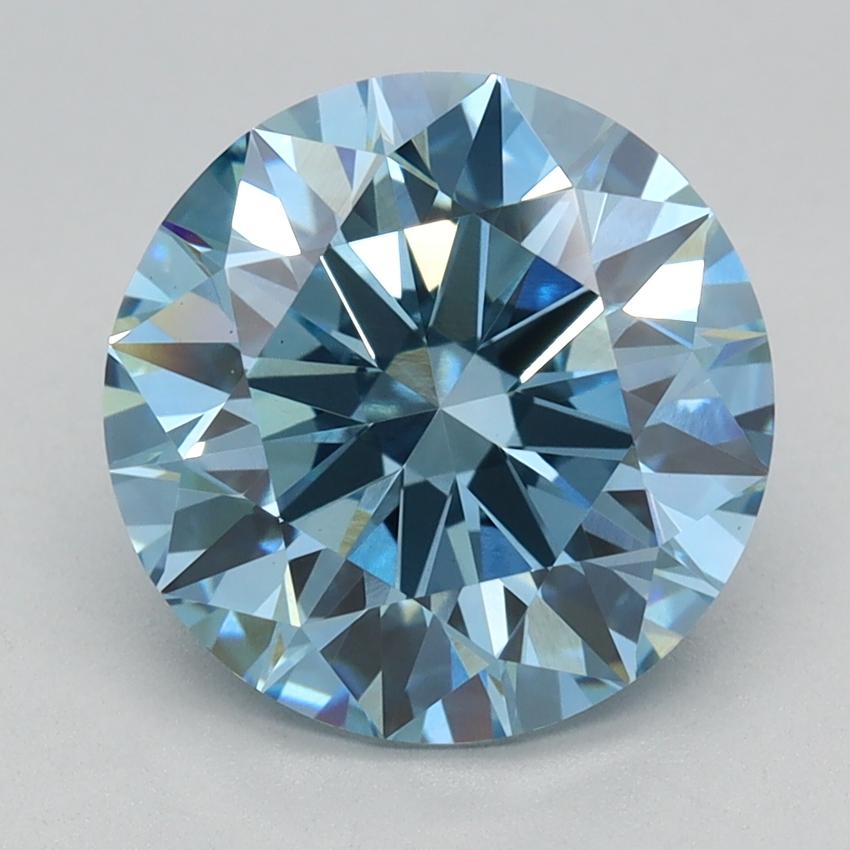 2.58 Ct. Fancy Vivid Blue Round Lab Grown Diamond