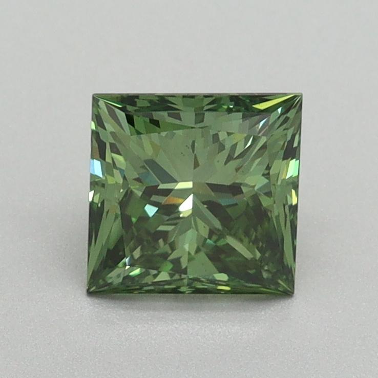 1.01 Ct. Fancy Vivid Green Princess Lab Grown Diamond