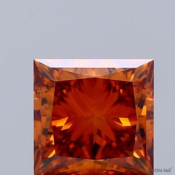 1.51 Ct. Fancy Vivid Orange Princess Lab Grown Diamond