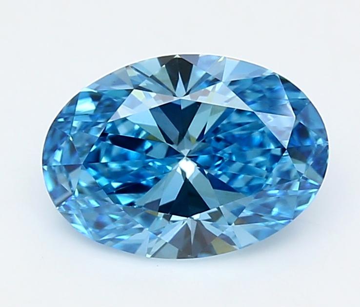 2.02 Ct. Fancy Vivid  Blue Oval Lab Grown Diamond