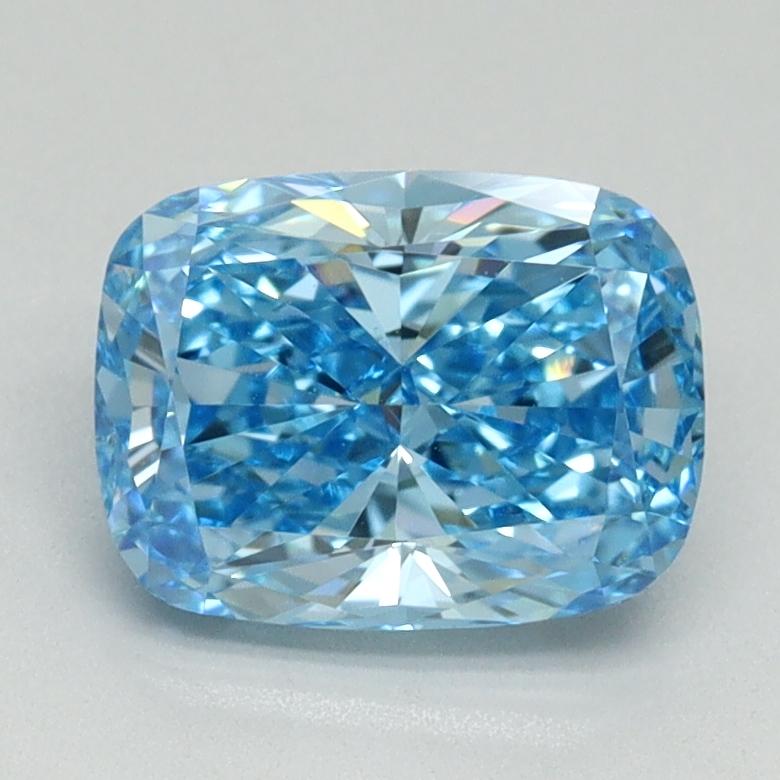 1.60 Ct. Fancy Vivid Blue Cushion Lab Grown Diamond