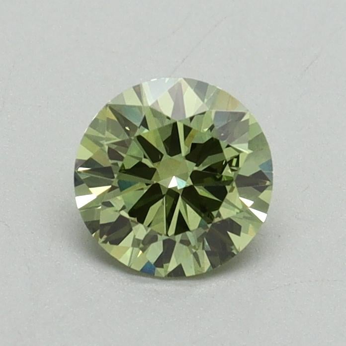 0.59 Ct. Fancy Vivid Green Round Lab Grown Diamond