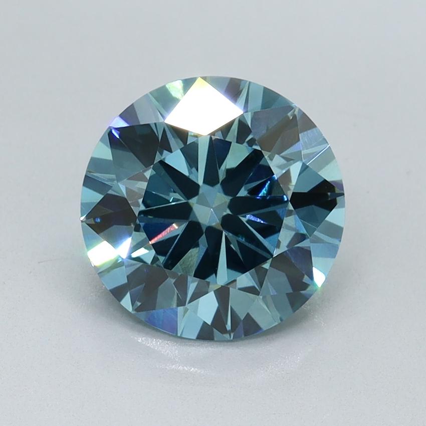 2.05 Ct. Fancy Vivid Blue Round Lab Grown Diamond