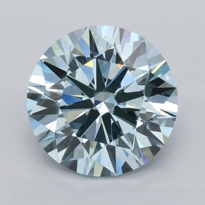 2.45 Ct. Fancy Vivid  Blue Round Lab Grown Diamond