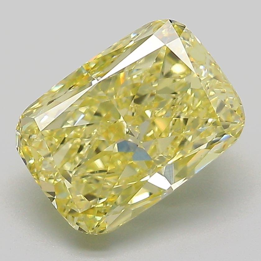 3.09 Ct. Fancy Intense  Yellow Cushion Lab Grown Diamond