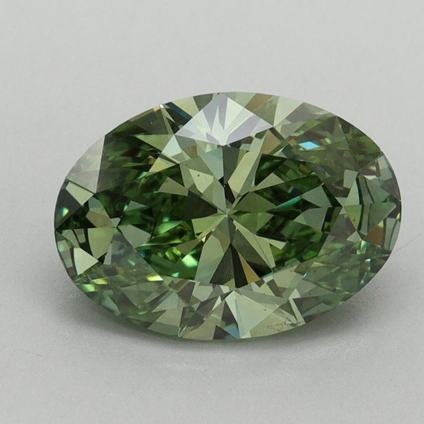 2.01 Ct. Fancy Vivid Green Oval Lab Grown Diamond