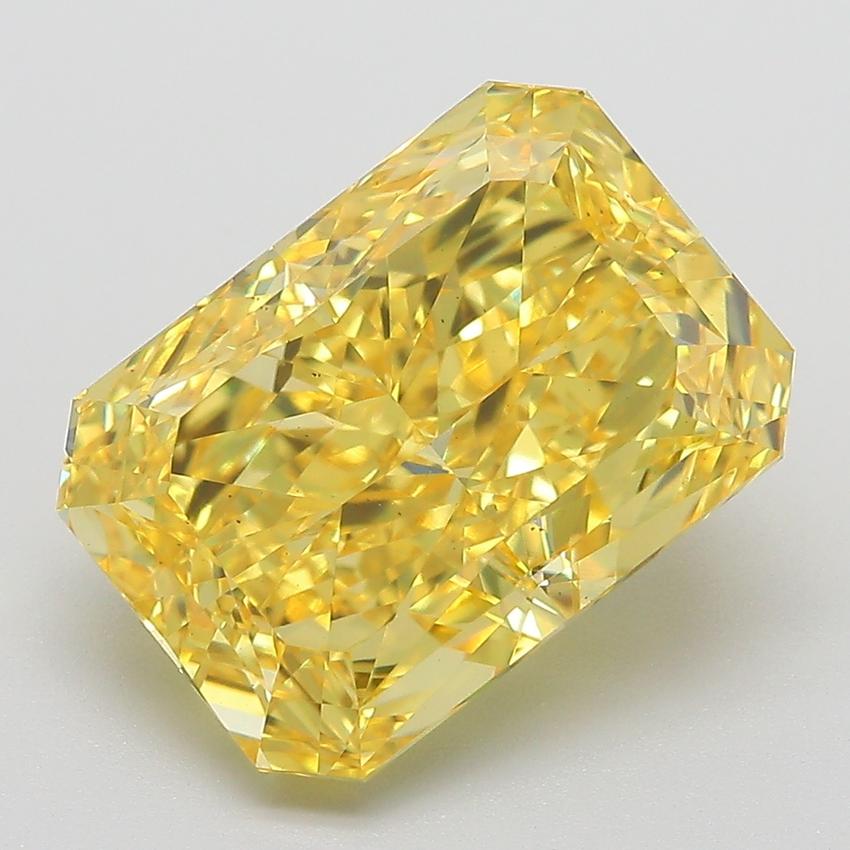 6.36 Ct. Fancy Vivid Yellow Radiant Lab Grown Diamond
