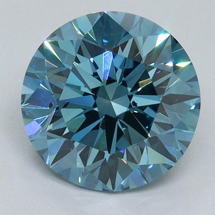 1.78 Ct. Fancy Vivid Blue Round Lab Grown Diamond