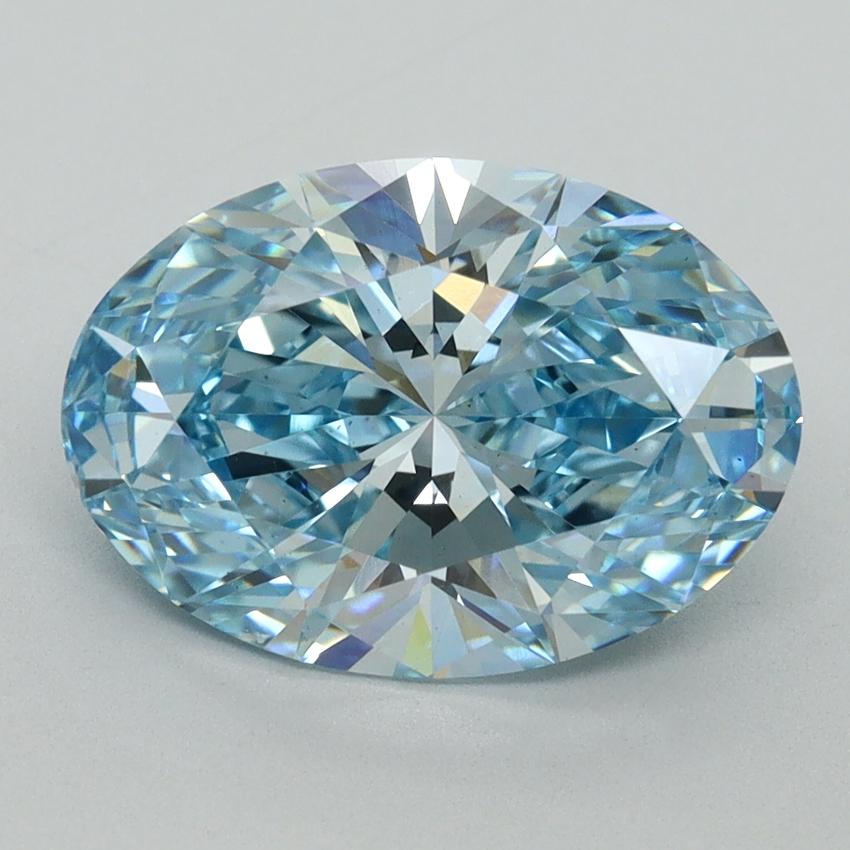 3.31 Ct. Fancy Vivid Blue Oval Lab Grown Diamond