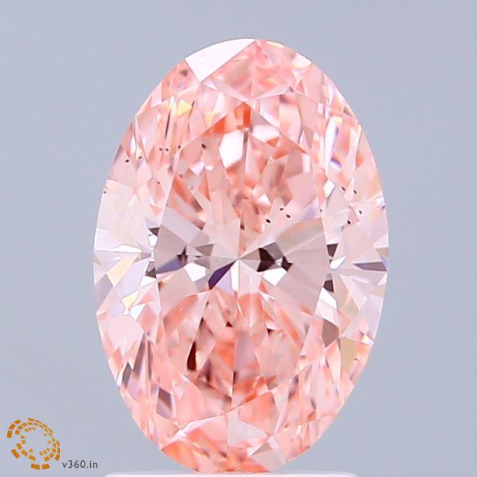 2.04 Ct. Fancy Vivid Pink Oval Lab Grown Diamond