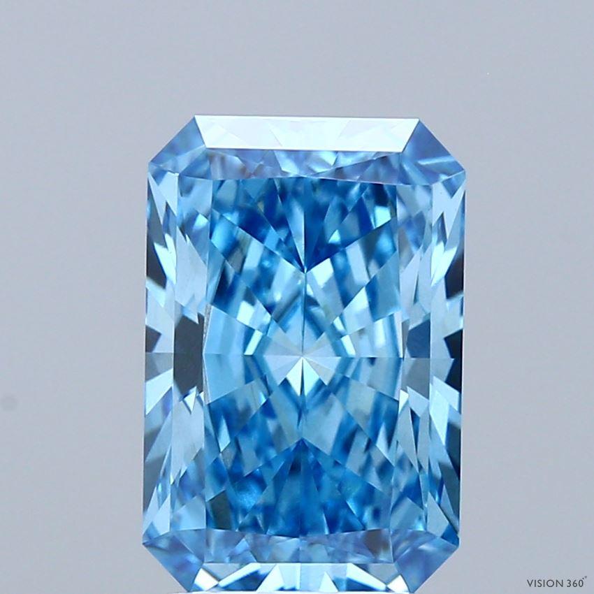 3.06 Ct. Fancy Vivid Blue Radiant Lab Grown Diamond