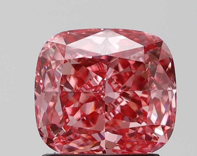 2.16 Ct. Fancy Vivid Pink Cushion Lab Grown Diamond