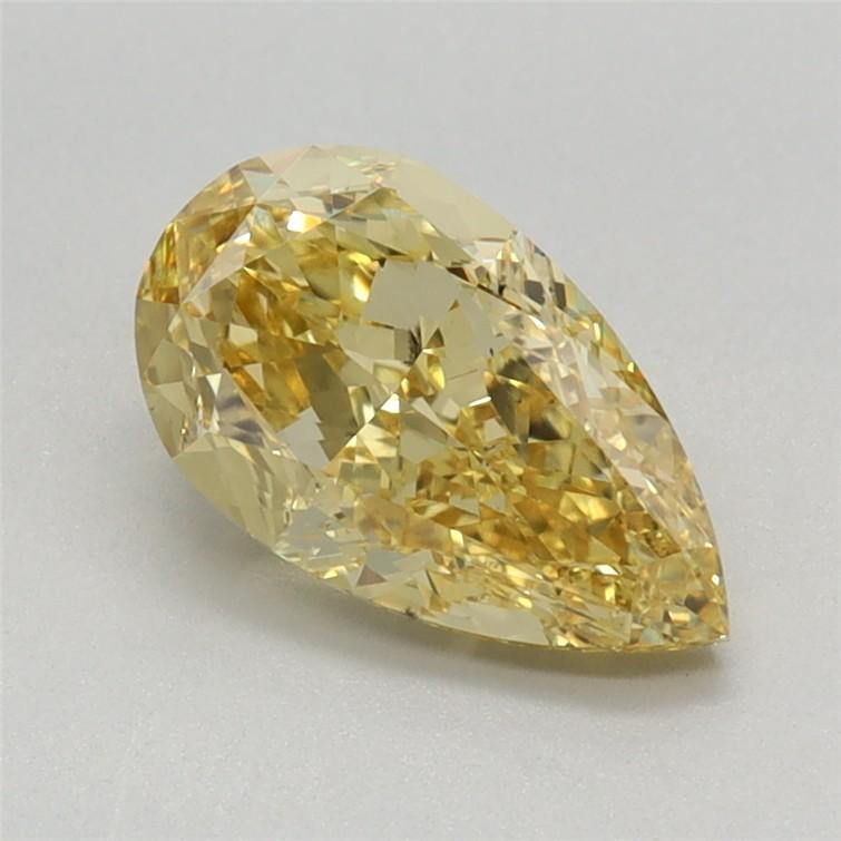 1.23 Ct. Fancy Vivid Yellow Pear Lab Grown Diamond