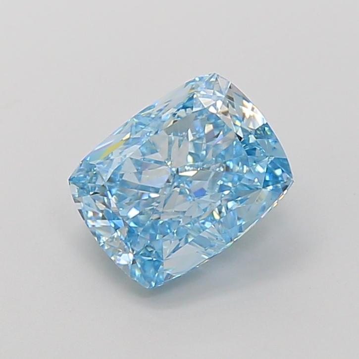 3.03 Ct. Fancy Vivid Blue Cushion Lab Grown Diamond
