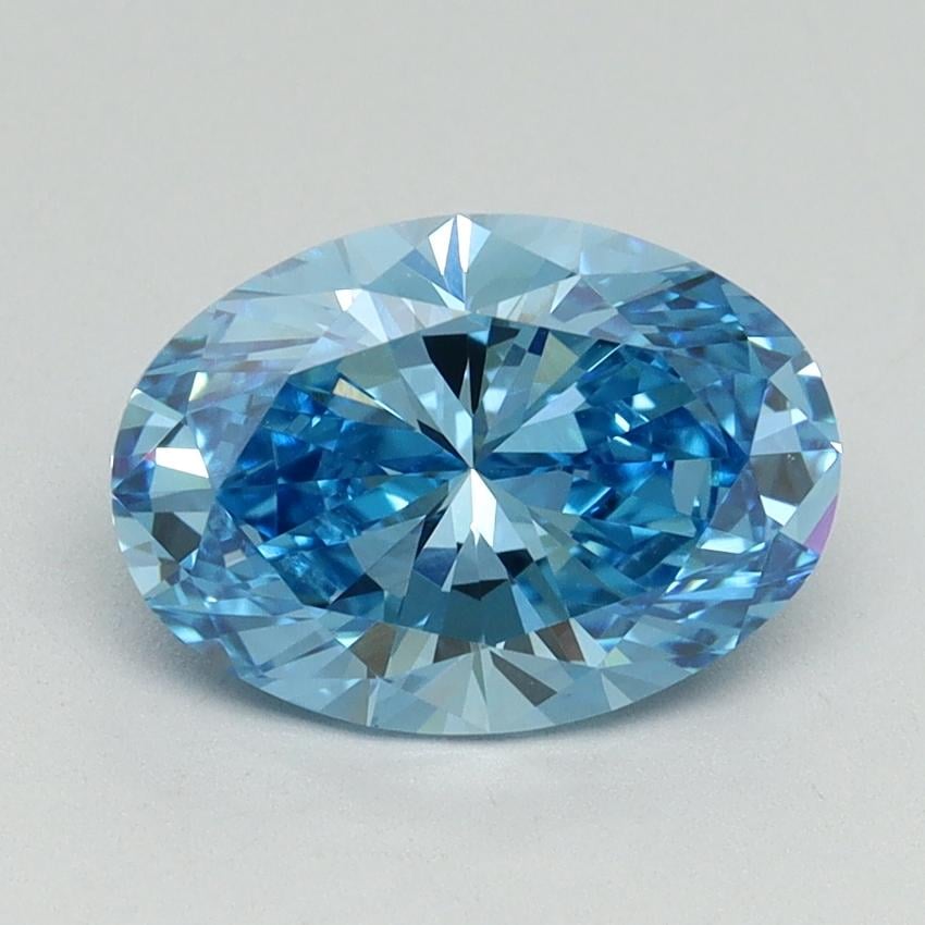 2.11 Ct. Fancy Vivid Blue Oval Lab Grown Diamond
