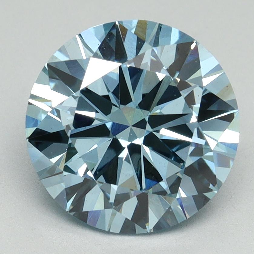 3.04 Ct. Fancy Vivid Blue Round Lab Grown Diamond