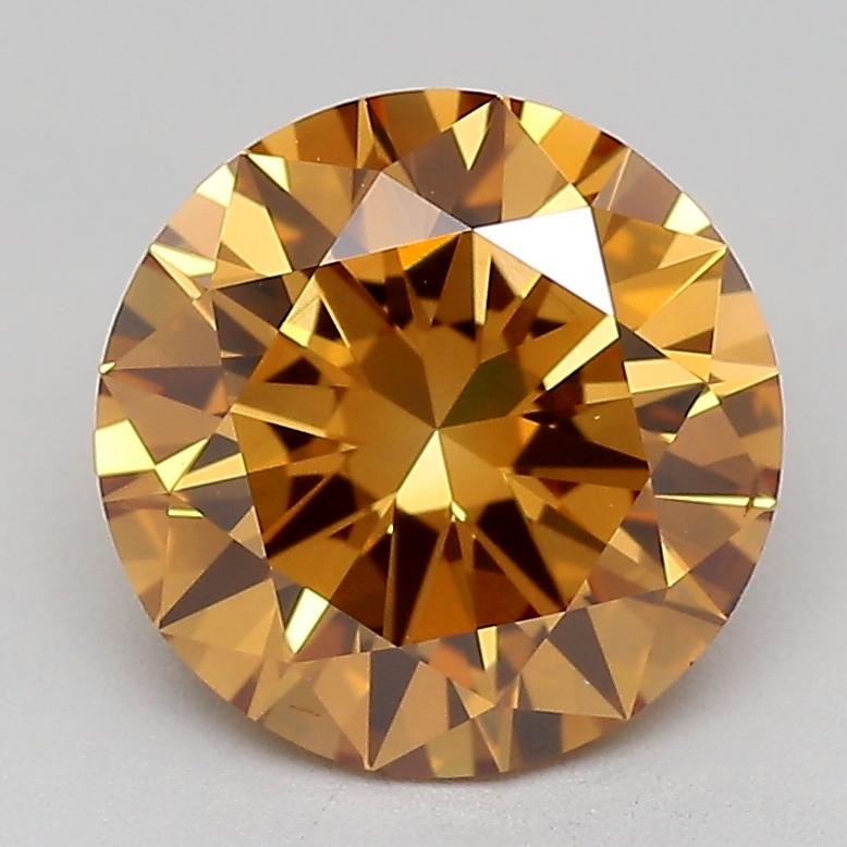 1.52 Ct. Fancy Orangy Brown Round Lab Grown Diamond