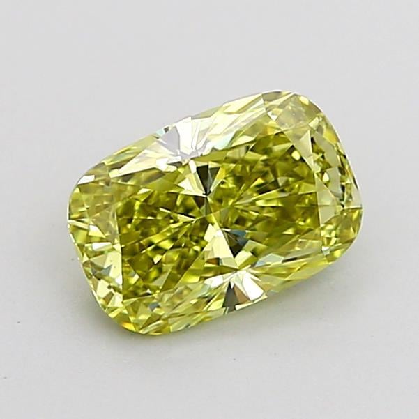 0.90 Ct. Fancy Intense Yellow Cushion Lab Grown Diamond