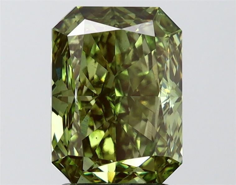 3.07 Ct. Fancy Vivid Green Radiant Lab Grown Diamond