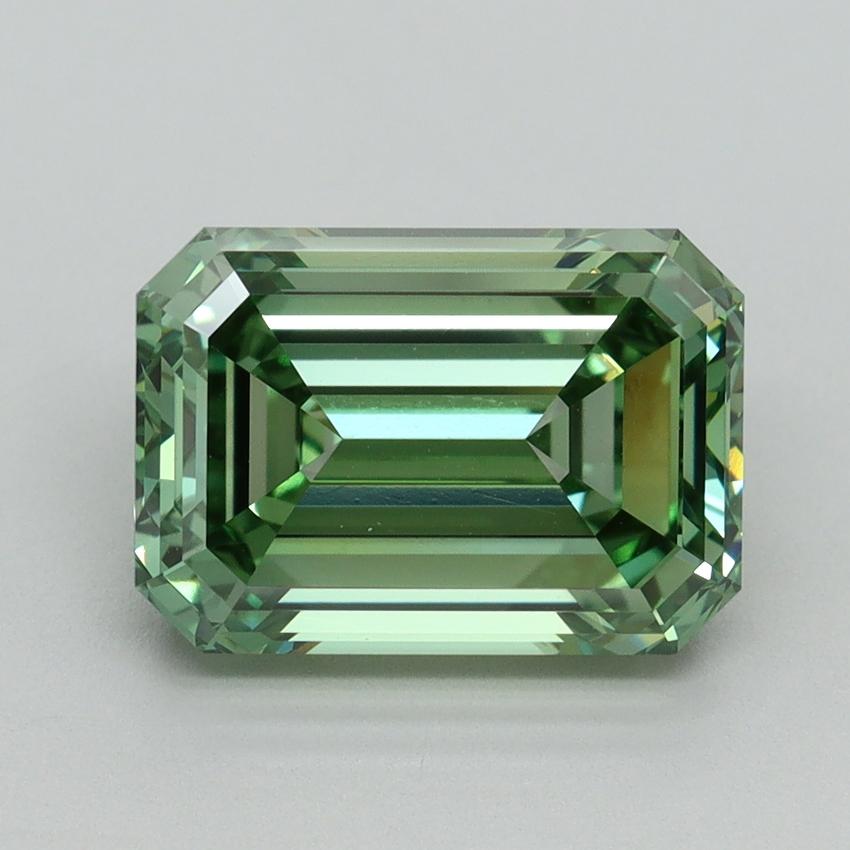 4.13 Ct. Fancy Vivid Green Emerald Lab Grown Diamond
