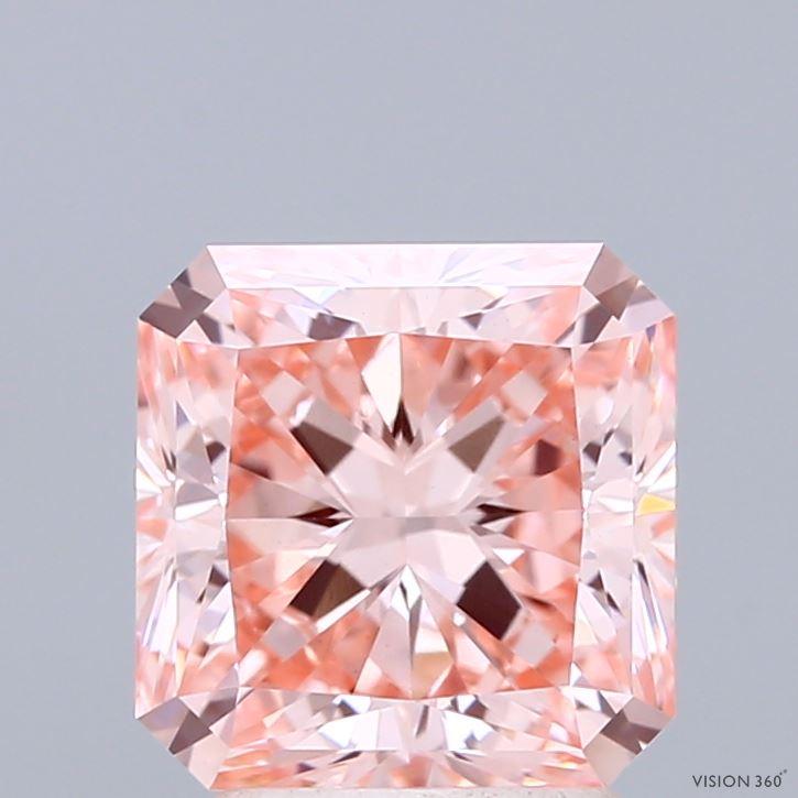 2.57 Ct. Fancy Intense Pink Radiant Lab Grown Diamond