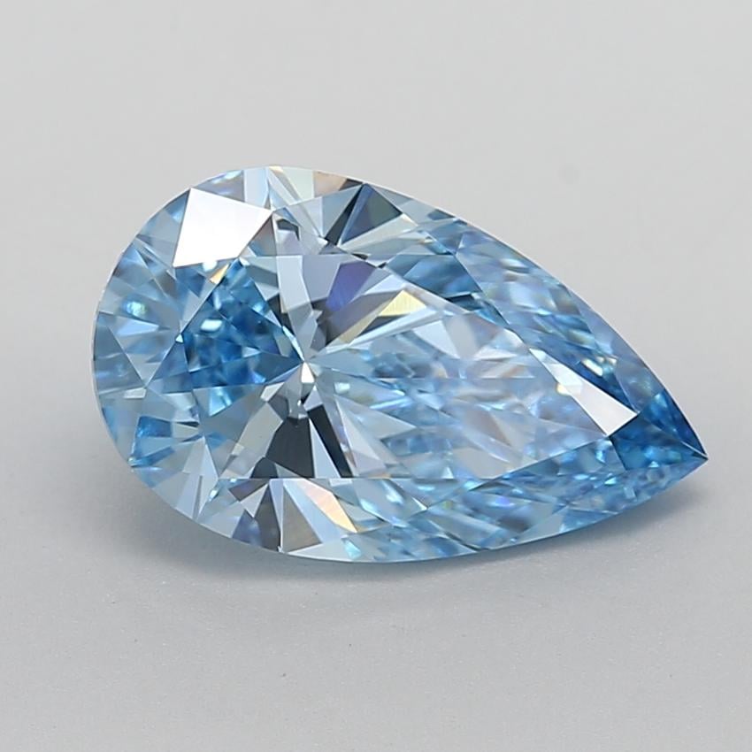 3.90 Ct. Fancy Vivid  Blue Pear Lab Grown Diamond