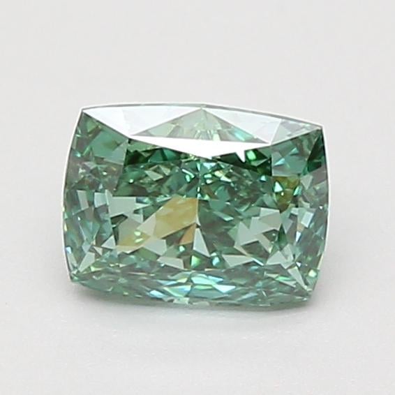 1.03 Ct. Fancy Vivid Green Cushion Lab Grown Diamond