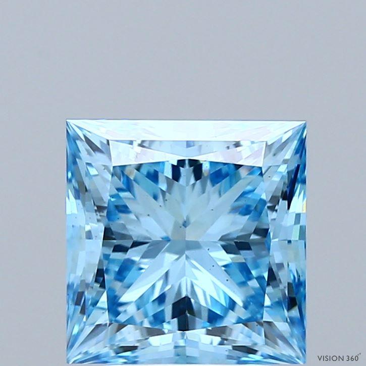 2.73 Ct. Fancy Vivid  Blue Princess Lab Grown Diamond
