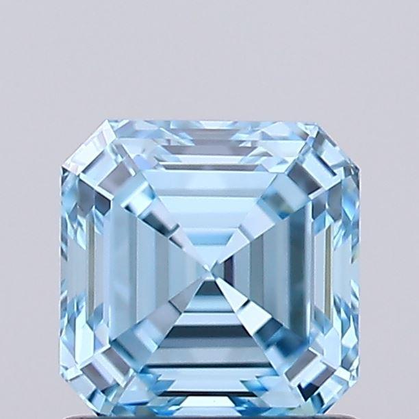 1.05 Ct. Fancy Vivid Blue Asscher Lab Grown Diamond