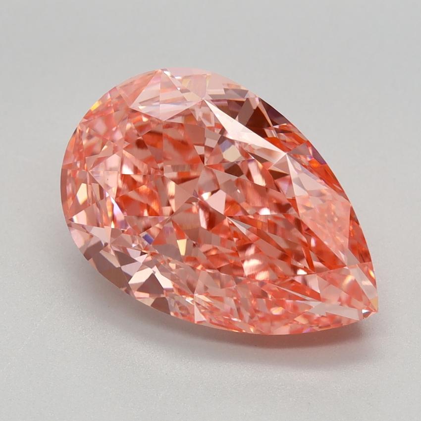 4.18 Ct. Fancy Vivid Pink Pear Lab Grown Diamond