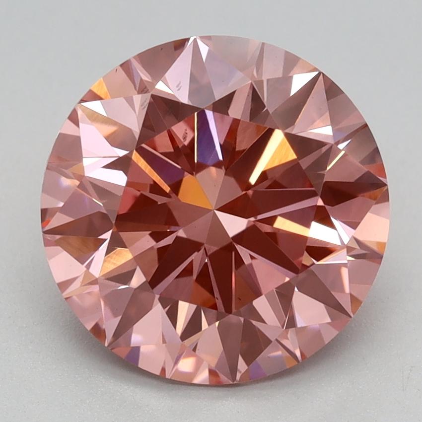 2.59 Ct. Fancy Vivid Pink Round Lab Grown Diamond