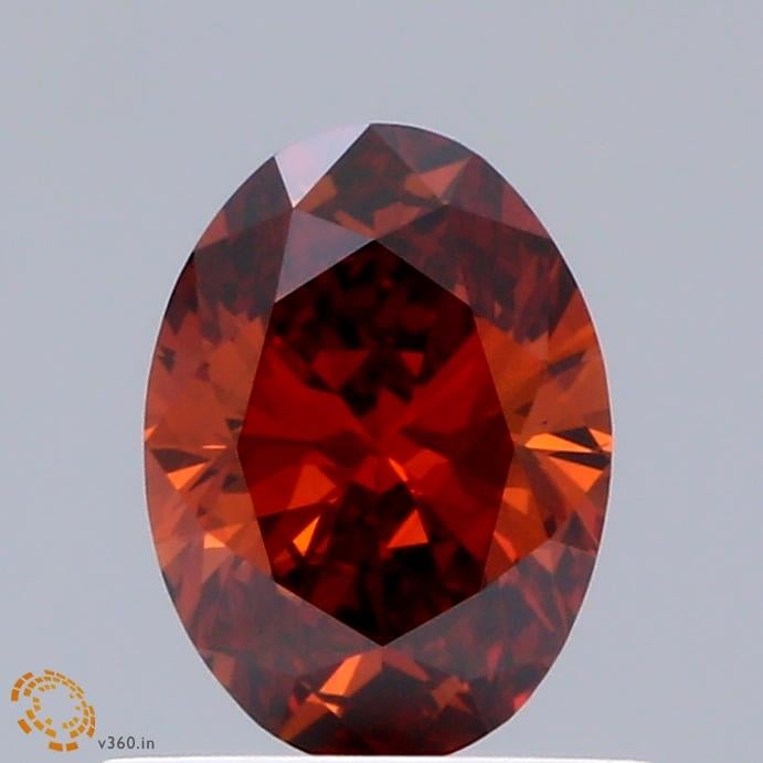 0.71 Ct. Fancy Deep Orange Oval Lab Grown Diamond