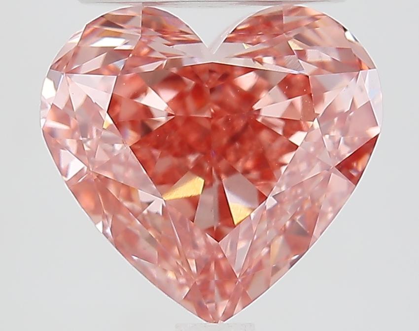 3.54 Ct. Fancy Vivid Brownish Pink Heart Lab Grown Diamond