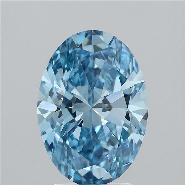 3.06 Ct. Fancy Vivid Blue Oval Lab Grown Diamond