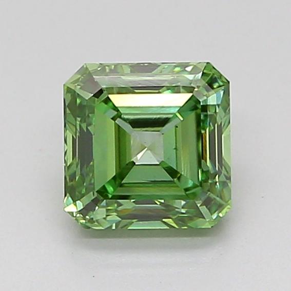 1.00 Ct. Fancy Vivid Green Asscher Lab Grown Diamond