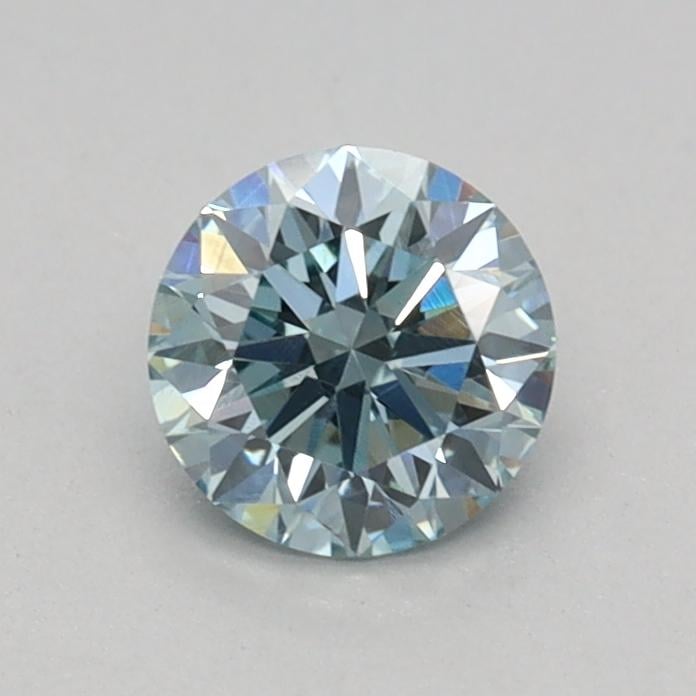 0.44 Ct. Fancy Vivid Greenish Blue Round Lab Grown Diamond