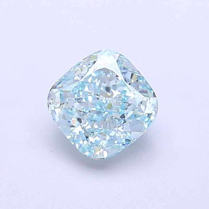 1.15 Ct. Fancy Vivid Greenish Blue Cushion Lab Grown Diamond