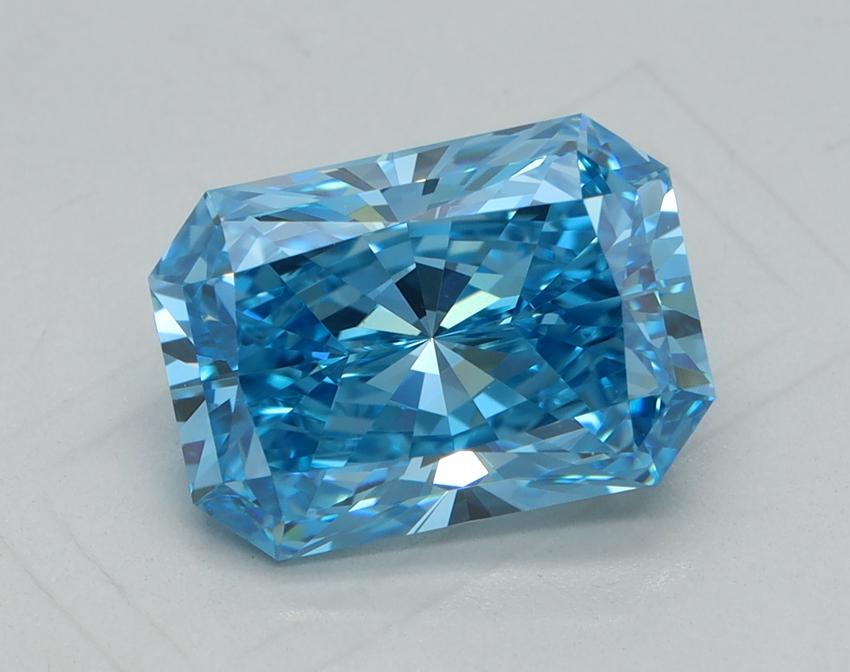 2.18 Ct. Fancy Vivid Blue Radiant Lab Grown Diamond